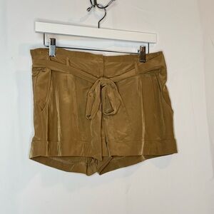 Love 21 Women's Tan Satin Style Shorts with Tie Size M